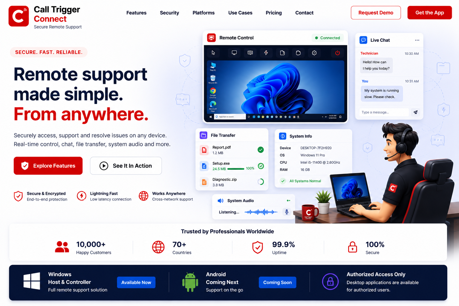 Call Trigger Connect secure remote support